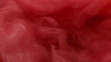 Sis sıvısı. Sanat bulutu. Kırmızı pembe renkli su kıvılcımlı akış dokusu. Fantezi bükülmüş soyut mürekkep harmanlama arkaplanı.