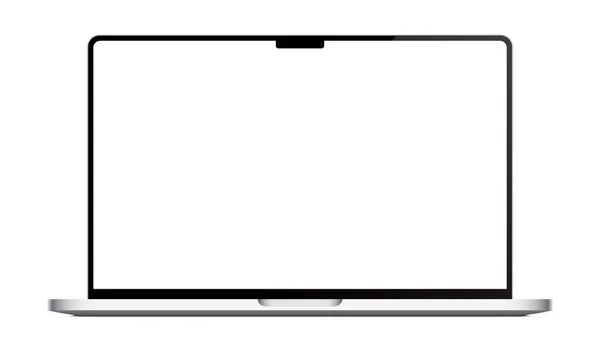 Moderne Laptop Vektor Attrappe Mit Klarem Weißen Bildschirm Isoliert Auf — Stockvektor
