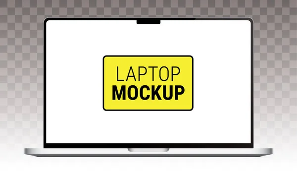 Moderne Laptop Attrappe Isoliert Auf Transparentem Hintergrund Realistische Notizbuch Vektor — Stockvektor