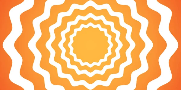 Fondo Vectorial Abstracto Con Ondas Color Naranja Blanco Zigzagueadas — Vector de stock