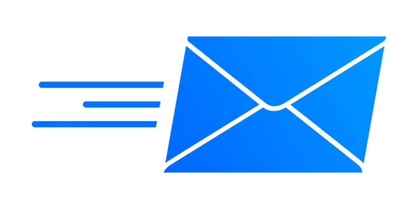 Icône Vectorielle Enveloppe Bleue Volante Envoyer Symbole Message — Image vectorielle