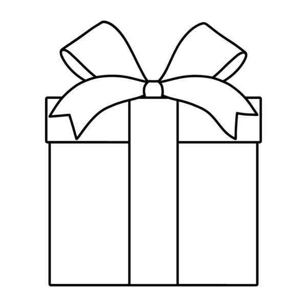 Контур Подарункової Коробки Ізольовано Білому Тлі Показати Піктограму Вектора Поля — стоковий вектор