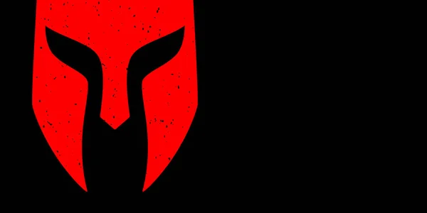 Gladiador Guerrero Casco Rojo Sobre Fondo Negro Diseño Banner Vectorial — Archivo Imágenes Vectoriales