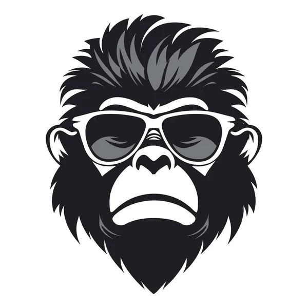 Cara Del Chimpancé Fresco Con Gafas Sol Diseño Vectores Chimpancé — Vector de stock