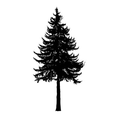 Çam ağacı silüeti. El yapımı.