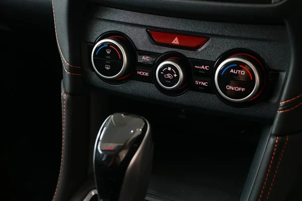 Painel Botão Interruptor Controla Funcionamento Sistema Condicionado Carro — Fotografia de Stock