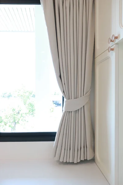 Rope Curtain Gray Curtain White Light Curtain — Stock Photo, Image