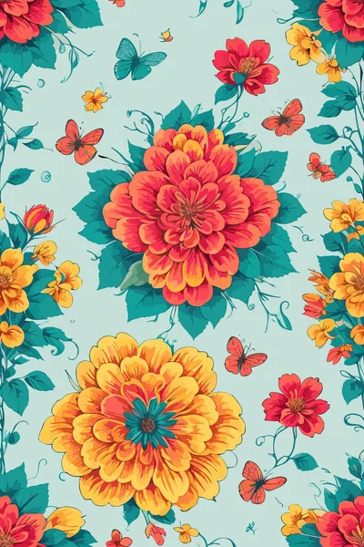 Flor Patrones Sin Costura Que Repiten Diseño Patrones — Archivo Imágenes Vectoriales