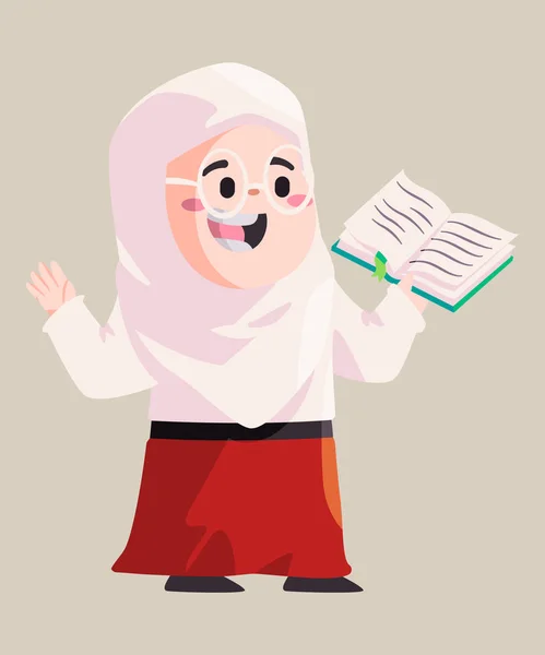 Anak Perempuan Yang Mengenakan Jilbab Kepala Syal Muslim Perempuan Berseragam - Stok Vektor