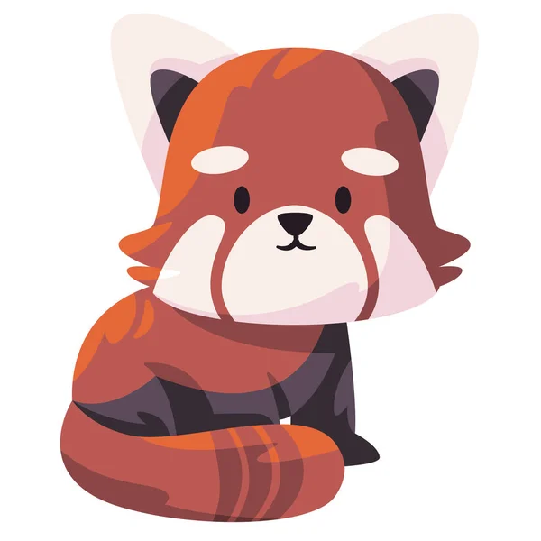 Kırmızı Panda Sevimli Sevimli Yüz Tilki Gibi Görünüyor Tüylü Kürk — Stok Vektör