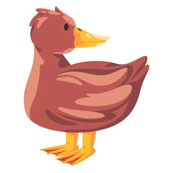 Brown Duck Illustration Vector Cartoon Sweet Style — стоковий вектор