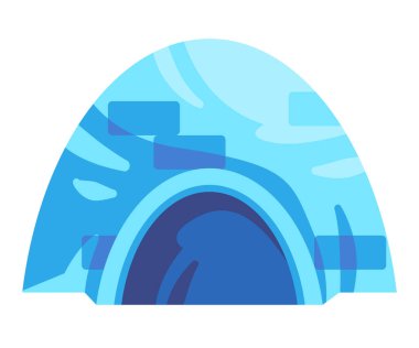 Igloo buz evi kubbesi kutup bölgesi vektör çizimi çizimi