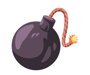 Kara top savaş yok etme vektörü çizim vektörünün ateşleme sembolü.