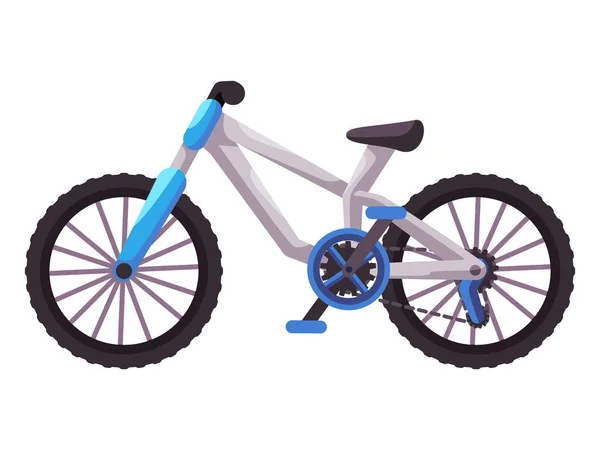 Cykel Mountainbike Vit Färg Hjul Hastighet Transport Hälsa Fritid Sport — Stock vektor