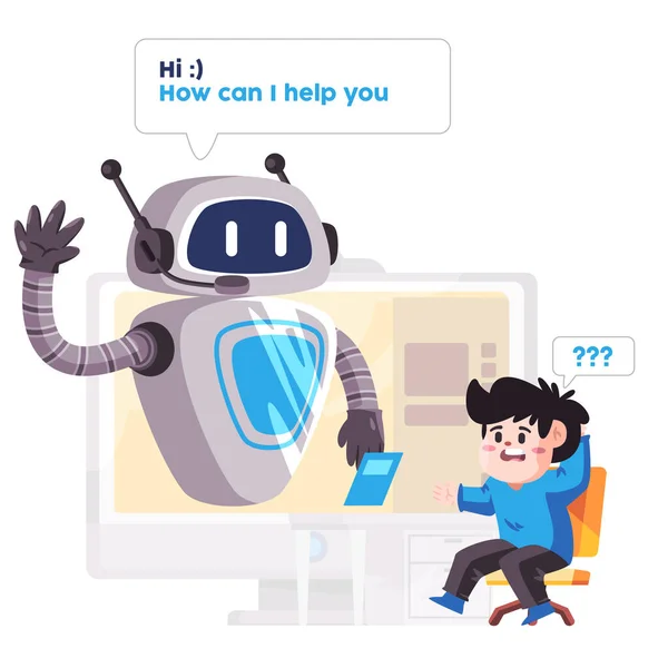 Chat Bot Ρομπότ Μιλάμε Τεχνητή Νοημοσύνη Συνομιλία Επικοινωνίας Σύγχρονη Τεχνολογία — Διανυσματικό Αρχείο