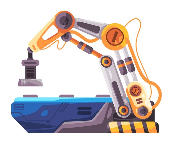 Μηχανική Αρθρωτή Ρομποτική Χέρι Βραχίονα Ρομπότ Αυτόματη Μηχανή Εργοστάσιο Παραγωγής — Διανυσματικό Αρχείο