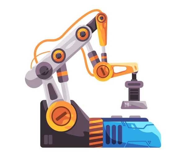 Usine Machines Ligne Production Illustration Bras Robotique Robot Manuel Articulé — Image vectorielle