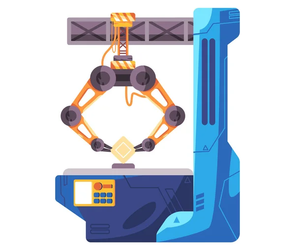 Robot Manuel Articulé Mécanique Bras Robotique Suspendu Machine Automatique Usine — Image vectorielle