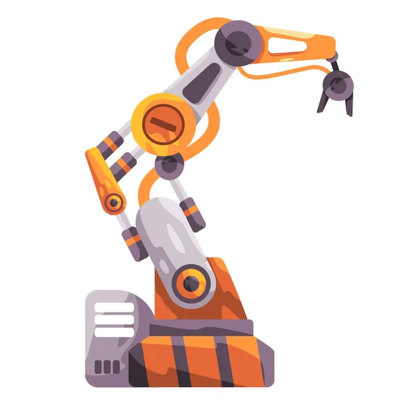 Griffe Robot Bras Technologie Industrielle Automatique Machine Mouvement Moderne Futuriste — Image vectorielle