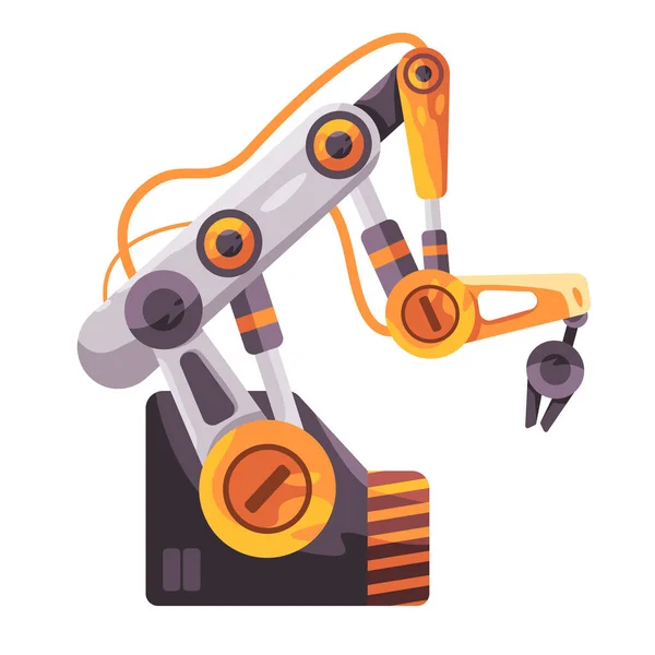 Роботизированная Технология Рукава Промышленная Автоматическая Машина Изготовление Современной Футуристической Желтой — стоковый вектор