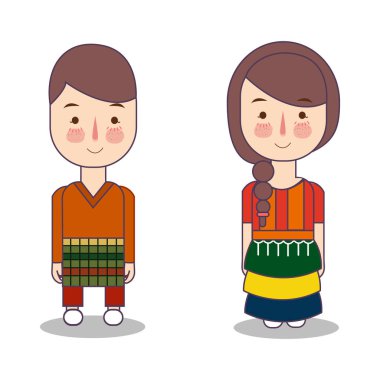 Erkek ve kız kampı geleneksel Belitung Endonezya kültürü dans ulusal karnaval performans festivali vektörü