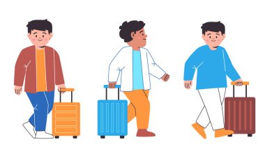 Tatil seyahati adamı bavulunda valiz taşıyıp taşıyacak.