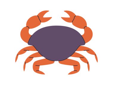 turuncu ve gri renkli Dungeness yengeç türleri vahşi doğa okyanus hayvan deniz kabuklu deniz ürünleri lezzetli deniz ürünleri vektörü