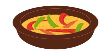 ema datshi çorbası peynirden ve biberden yapılmış geleneksel yemek bhutan sebzeli lezzetli mutfak vektörü