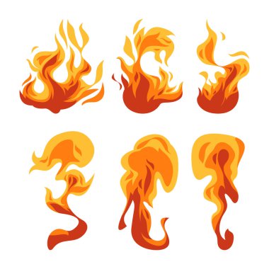 ikon biçimli ateş efekti sarı turuncu, kırmızı, sıcak, alev ateşleme tasarım element vektörü