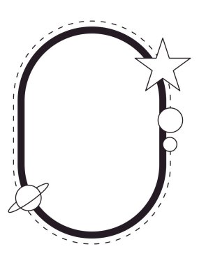 Monolin estetik çerçevesi Y2K modern biçimli yuvarlak vektör