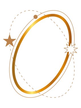 eğri büğrü oval altın monolin çerçeve estetik cazibe tarzı modern element vektörü