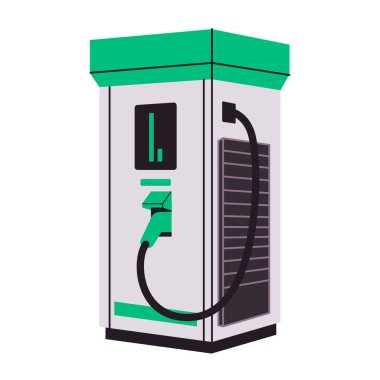 EV elektrikli araç şarj istasyonu çizim vektörü