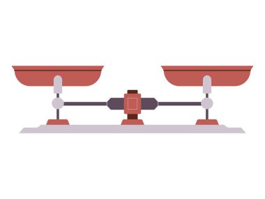 Ölçek ölçüm biçimini dengeler Eski antika retro stil kahverengi stil tasarım ikonu illüstrasyon vektörü