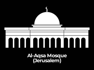 Masjidil Mescidi Camii El-Aksa Kudüs İslami Mimari Kutsal Bina Tarihi Yer Tasarım İmajı İmajı Vektörü