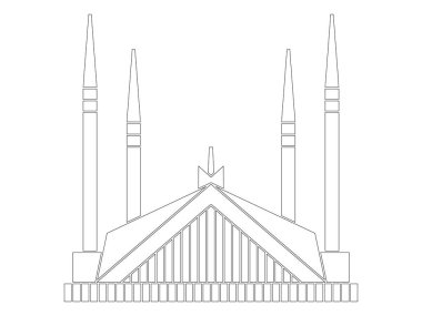 Şah Faisal Mescidi Pakistan İslamabad 'ın başkenti cami İslami mimari ibadeti kutsal bina tasarımı için dua ediyor.