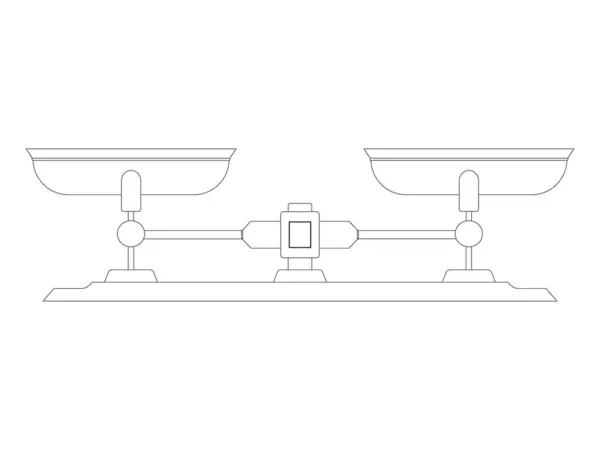 stock vector Weight balance scale tool measuring heaviness equal unequal analysis precision item design set outline vector