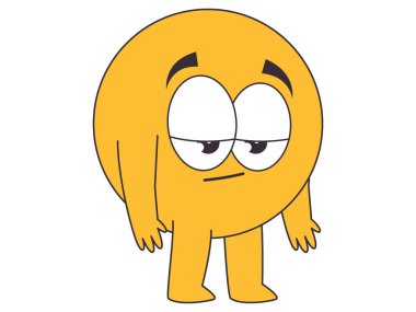 Sıkıcı düz uykulu yüz ifadesi emoji emojisi sarı karakter yüz Avatar jest tasarım ikonu vektörü