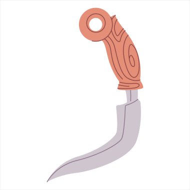 Endonezya Karambit silahı Minangkabau Sumatra miras Kerambit Karambiak bıçak geleneksel Endonezya kültüründe nefsi müdafaa bıçağının tahta sapı.