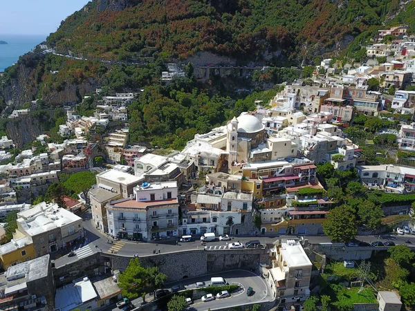 Luftaufnahmen Von Positano Amalfiküste Kampanien Süditalien — Stockfoto
