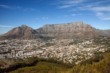 Cape Town CBD ve şehir merkezi, Sinyal Tepesi, Batı Burnu, Güney Afrika.