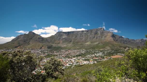 Tijdsverloop Van Wolken Tafelberg Kaapstad West Kaap Zuid Afrika Met — Stockvideo