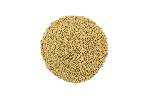 Quinoa Heap Isolerad Vit Bakgrund Näring Livsmedelsingrediens — Stockfoto