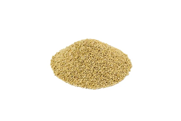 Amontoamento Quinoa Isolado Sobre Fundo Branco Nutrição Ingrediente Alimentar — Fotografia de Stock