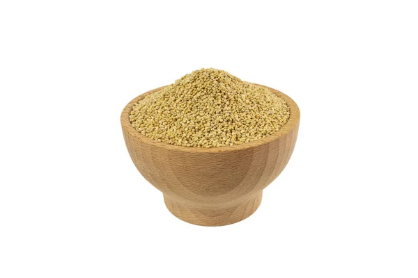 Quinoa Holzschale Isoliert Auf Weißem Hintergrund Ernährung Lebensmittelzutat — Stockfoto
