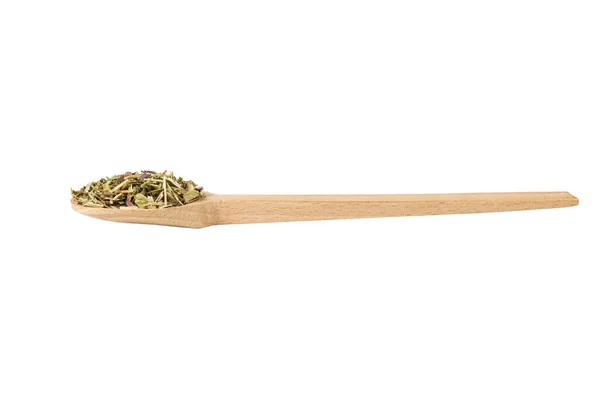 Catnip Herb Latin Nepeta Cataria Wooden Spoon Isolated White Background — Stock fotografie