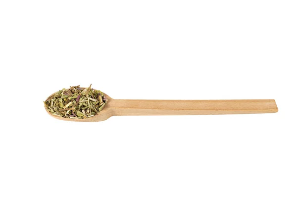 Catnip Herb Latin Nepeta Cataria Wooden Spoon Isolated White Background — Stockfoto