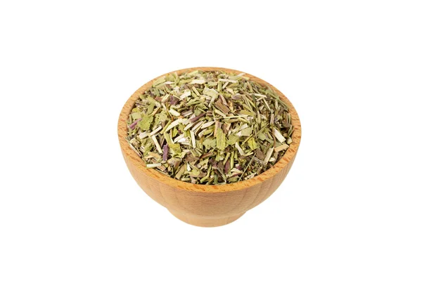 Catnip Herb Latin Nepeta Cataria Wooden Bowl Isolated White Background — Stock fotografie