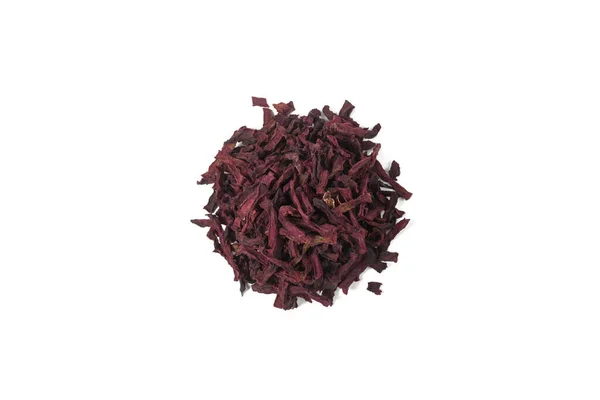 Dried Beetroot Slices Heap Isolated White Background Food Ingredient — Stock Photo, Image