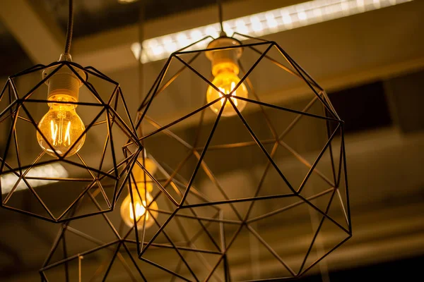 Zlatý Stůl Lampa Světlo Moderní Měděné Pozadí — Stock fotografie