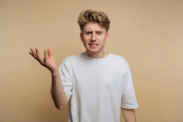 A person looking stressed and overwhelmed in a gym environment, surrounded by weights